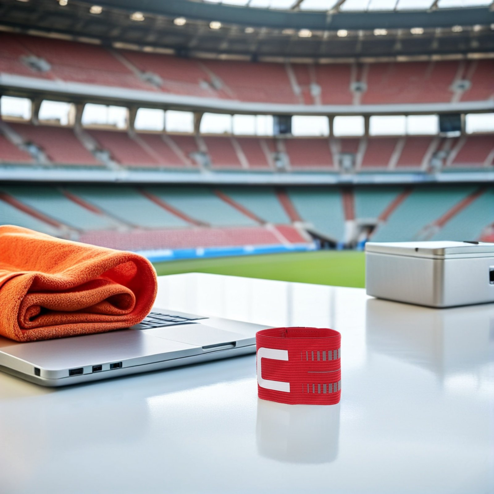 Team Sports - Voetbalkapiteinsarmband, elastisch, verstelbaar, met C-markering, hoge