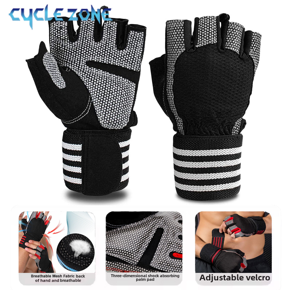 Wrist Wraps Weightlifting Support - 1 paar halve vinger fitnesshandschoenen met