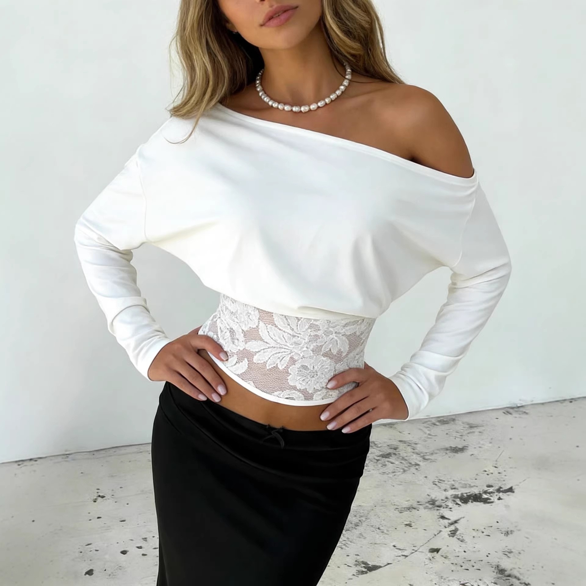 Patchwork off-shoulder top, re - Camping recensie en prijs
